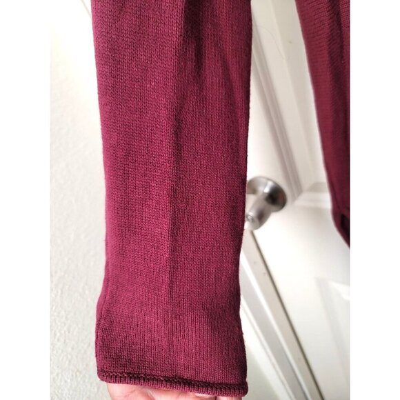 MICHAEL KORDS Women's Long Sleeve Burgundy Sweater With Back Zipper Closure - Picture 4 of 11
